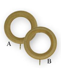 Wood Curtain Ring Unfinished Fluted by   