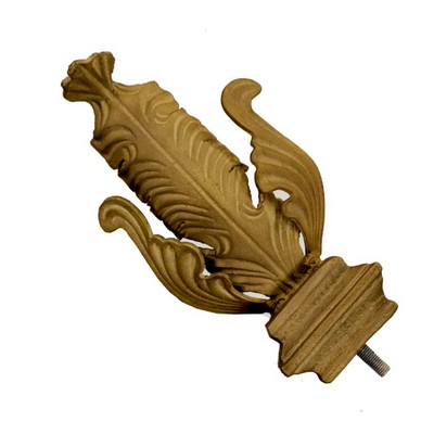 Folded Leaf Design Finial Flaxen Gold Casa Artistica K72233 Gold  Metal Rods 