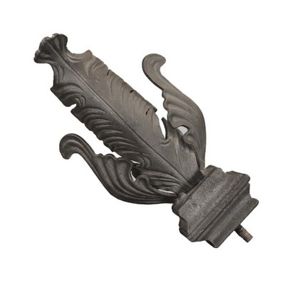 Folded Leaf Design Finial Gun Metal Casa Artistica K72233 Silver  Metal Rods 