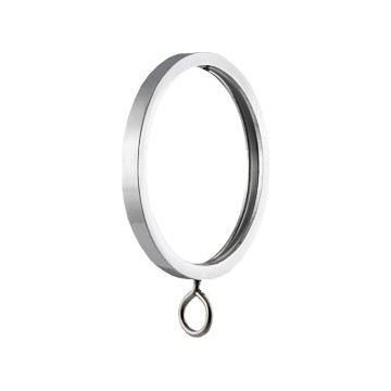 Vesta Flat Ring with Eye Polished Chrome apollo 296261-PC Steel/Metal Alloy Silver Curtain Rings 