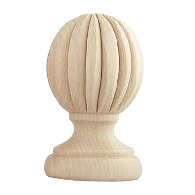 Vesta Cinca Unfinished Finial Highland Timber 341240 Ayous Wood - An African Wood Similar to Beech Wood 1 Inch Curtain Rods Highland Timber Unfinished Wood Curtain Rods 