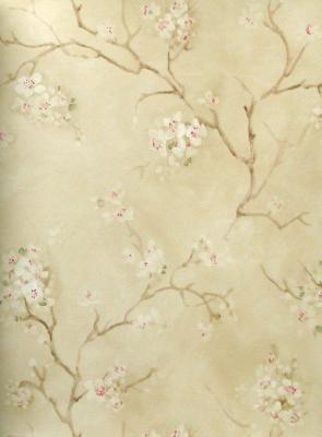Blue Mountain Wallcovering Soft Floral Trail  Design by Color - Beige