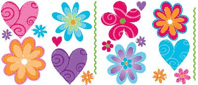 Blue Mountain Wallcovering Flirty Flowers - Room Appliques  Baby/Nursery Wallpaper