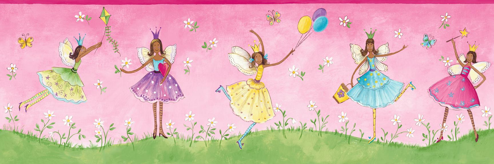 wallpaper borders kids on Friendly Fairies Border   Kids Wallpaper Borders