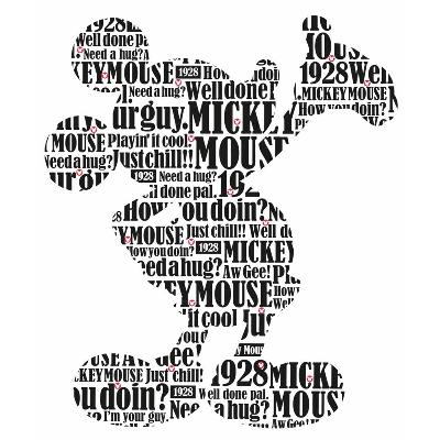 Mickey & Friends - Typography Mickey Mouse Peel & Stick Giant Wall Decals