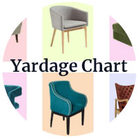 Chart with estimated yardage requirements for upholstery.