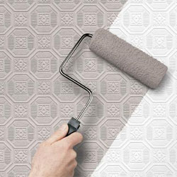 Paintable textured wallpaper.