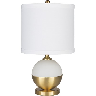 Surya Askew Table Lamp Askew AKW-001 White Shade(Outside): Linen, Shade(Inside): Polyester, Body: Glass, Body: Metal, Base: Metal, Finial: Meta Modern Lamps Table Lamps 