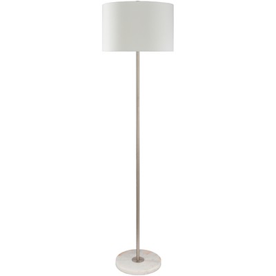 Surya Becker Floor Lamp Becker BEK-001 White Shade(Outside): Linen, Body: Metal, Base: Marble, Finial: Metal, Harp: Metal Modern Lamps Floor Lamps 