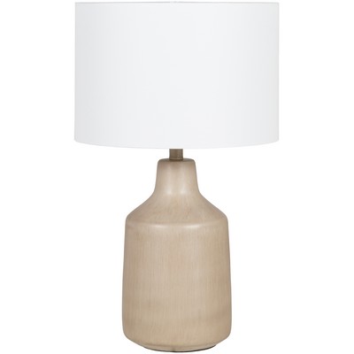 Surya Foreman Table Lamp Foreman FMN200-TBL Beige Shade(Outside): Linen, Shade(Inside): Polyester, Body: Concrete Modern Lamps Table Lamps 