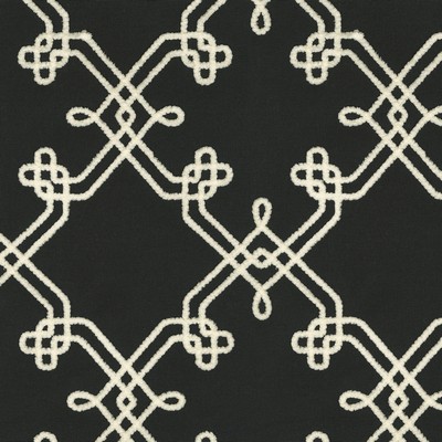 P K Lifestyles Dynasty Embroidery Onyx Culteral Exchange VIII 412444 Black  Crewel and Embroidered  Trellis Diamond  Fabric