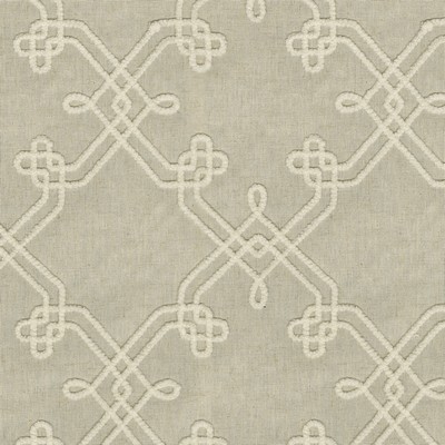 P K Lifestyles Dynasty Embroidery Linen Culteral Exchange VIII 412446 Beige  Crewel and Embroidered  Trellis Diamond  Fabric