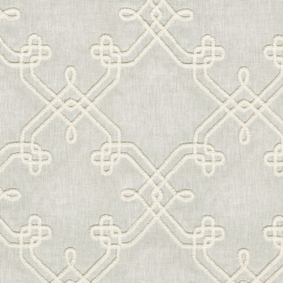 P K Lifestyles Dynasty Embroidery White Culteral Exchange VIII 412447 White  Crewel and Embroidered  Trellis Diamond  Fabric