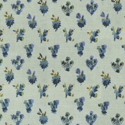 P K Lifestyles Cache Chambray Centennial 682241 Blue  Floral Medallion  Small Print Floral  Fabric
