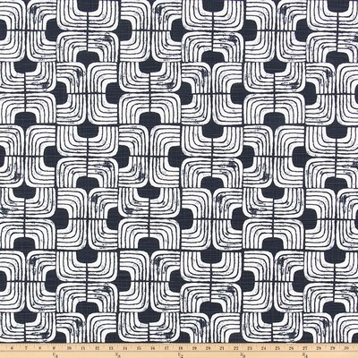 Premier Prints Chisel Peacoat in Slub Canvas Black cotton  Blend Geometric  Funky Retro   Fabric