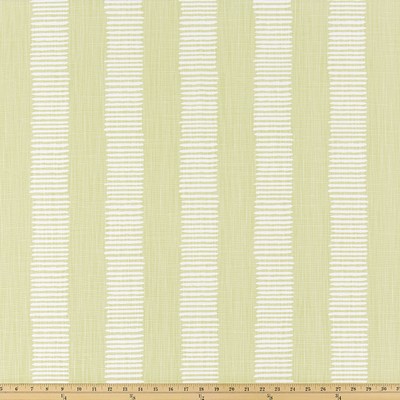 Premier Prints Dash Endive in Slub Linen White Green Cotton  Blend Wide Striped   Fabric