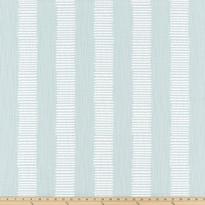 Premier Prints Dash Snowy in Slub Linen White Blue Cotton  Blend Wide Striped   Fabric