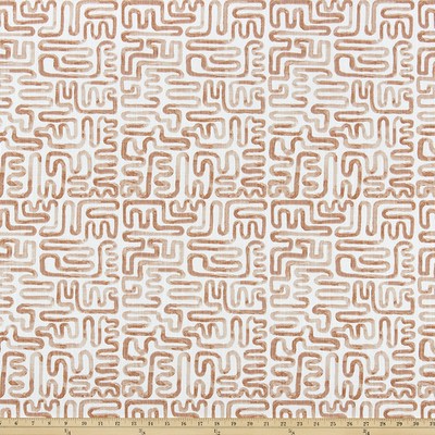 Premier Prints Minos Clay Luxe Canvas in Luxe Canvas Orange Cotton  Blend African  Scroll  Abstract  Geometric   Fabric