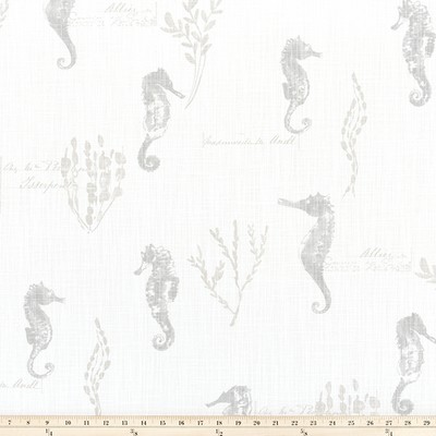 Premier Prints Ocean Love French Grey Slub Ca in SLUBCANVAS Grey Multipurpose cotton  Blend Marine Life  Beach  Fabric