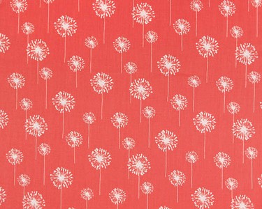 Premier Prints Small Dandelion Coral White in 2016 Additions White 7oz  Blend Small Print Floral   Fabric