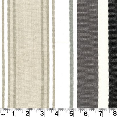 Roth and Tompkins Textiles Bridgewater Charcoal Grey COTTON Wide Striped 