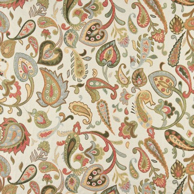 Charlotte Fabrics 10021-02 Drapery Woven  Blend Fire Rated Fabric High Performance CA 117 Classic Paisley 