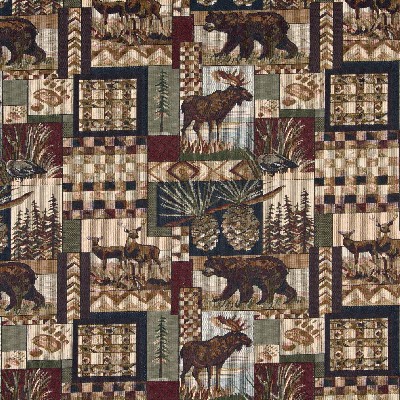 Charlotte Fabrics 1014 Aspen Brown Tapestry cotton  Blend Fire Rated Fabric Heavy Duty CA 117 Fire Retardant Print and Textured Animal Tapestry Novelty Western 