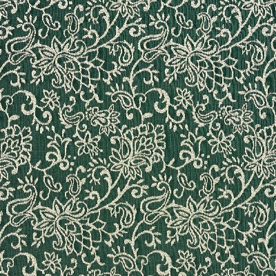 Charlotte Fabrics 2601 Alpine/Garden Green Woven  Blend Fire Rated Fabric Heavy Duty CA 117 Floral Flame Retardant Classic Paisley 