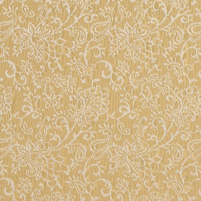 Charlotte Fabrics 2608 Flax/Garden Yellow Woven  Blend Fire Rated Fabric Heavy Duty CA 117 Floral Flame Retardant Classic Paisley 