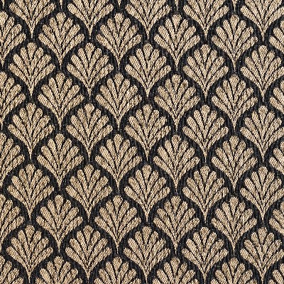 Charlotte Fabrics 2660 Onyx/Fan Beige Woven  Blend Fire Rated Fabric Heavy Duty CA 117 Fire Retardant Print and Textured 