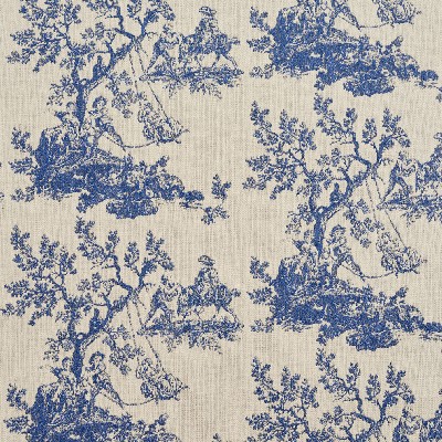 Charlotte Fabrics 3190 Wedgewood Classic Blue cotton  Blend Fire Rated Fabric Heavy Duty CA 117 Fire Retardant Print and Textured French Country Toile 