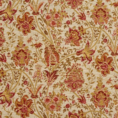 Charlotte Fabrics 3221 Tuscany Beige polyester  Blend Fire Rated Fabric Heavy Duty CA 117 Floral Flame Retardant Vine and Flower 