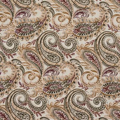 Charlotte Fabrics 3260 Rosewood Pink Upholstery Polyester  Blend Fire Rated Fabric High Performance CA 117 Classic Paisley Geometric 