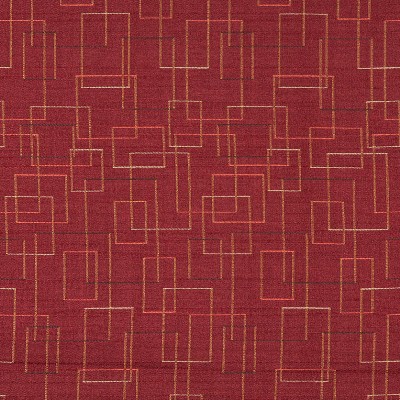 Charlotte Fabrics 3561 Cranberry Red Woven  Blend Fire Rated Fabric Geometric High Performance CA 117 