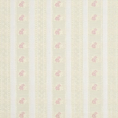 Charlotte Fabrics 4125 Rose Stripe White Upholstery Woven  Blend Fire Rated Fabric