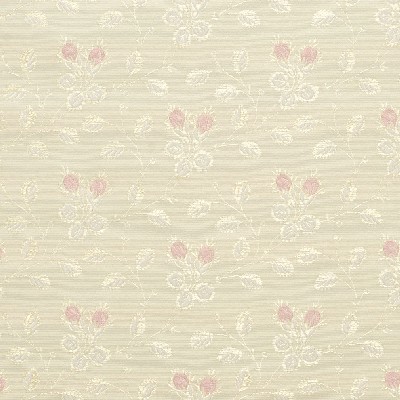 Charlotte Fabrics 4145 Rose Vine White Upholstery Woven  Blend Fire Rated Fabric