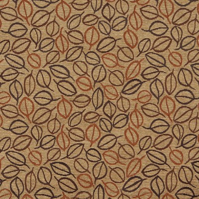 Charlotte Fabrics 5071 Nutmeg Brown Upholstery Rayon34%  Blend Fire Rated Fabric Patterned Chenille Leaves and Trees 