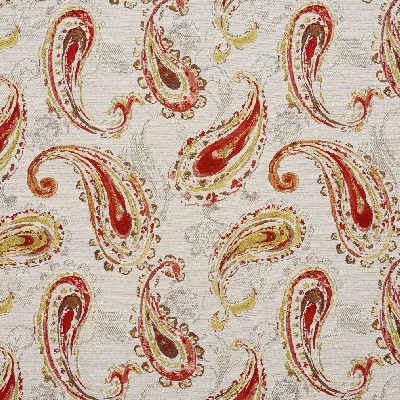 Charlotte Fabrics 5753 Fantasia Brown Polyester  Blend Fire Rated Fabric Heavy Duty CA 117 Classic Paisley 