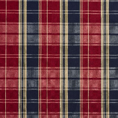 Charlotte Fabrics 5801 Port Plaid Red NA Polyester  Blend Fire Rated Fabric Gingham Check High Wear Commercial Upholstery CA 117 Plaid  and Tartan 