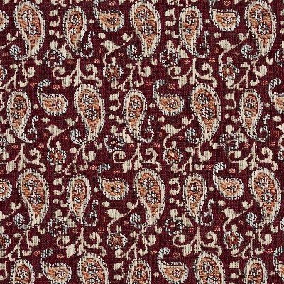 Charlotte Fabrics 5846 Spice Paisley Red Polyester  Blend Fire Rated Fabric High Performance Fire Retardant Print and Textured CA 117 Classic Paisley 