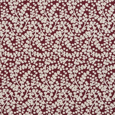 Charlotte Fabrics 5866 Spice Vine Red Polyester  Blend Fire Rated Fabric High Wear Commercial Upholstery Floral Flame Retardant CA 117 Vine and Flower 