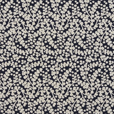 Charlotte Fabrics 5869 Cobalt Vine Blue Polyester  Blend Fire Rated Fabric High Wear Commercial Upholstery Floral Flame Retardant CA 117 Vine and Flower 