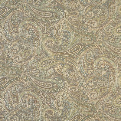Charlotte Fabrics 6327 Capri Green Upholstery Rayon  Blend Fire Rated Fabric Classic Paisley 