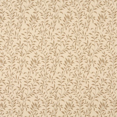 Charlotte Fabrics 6411 Cream Leaf Beige Upholstery cotton  Blend Fire Rated Fabric Leaves and Trees 