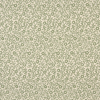 Charlotte Fabrics 6419 Spring Trellis Green Upholstery cotton  Blend Fire Rated Fabric Small Print Floral 