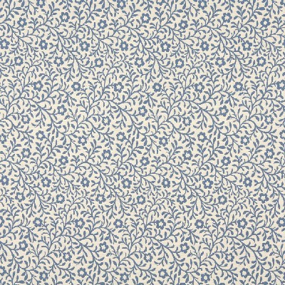 Charlotte Fabrics 6423 Wedgewood Trellis Blue Upholstery cotton  Blend Fire Rated Fabric Small Print Floral 
