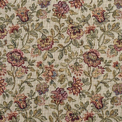 Charlotte Fabrics 6430 Spring White Upholstery polyester  Blend Fire Rated Fabric Large Print Floral 