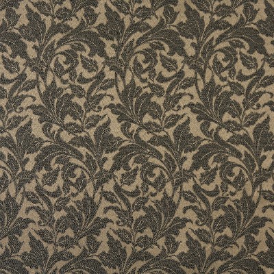 Charlotte Fabrics 6607 Cafe/Leaf Black Upholstery Woven  Blend Fire Rated Fabric