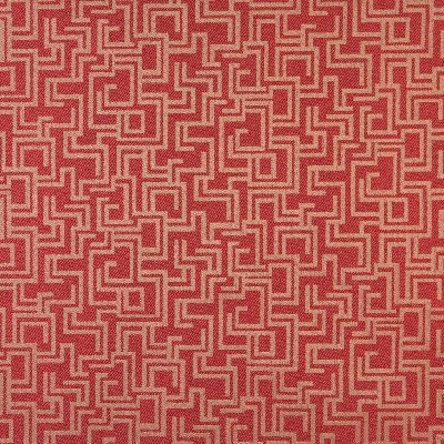 Charlotte Fabrics 6638 Ruby/Geometric Red Upholstery Woven  Blend Fire Rated Fabric