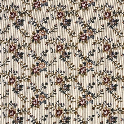 Charlotte Fabrics 6675 Praline White Upholstery polyester  Blend Fire Rated Fabric